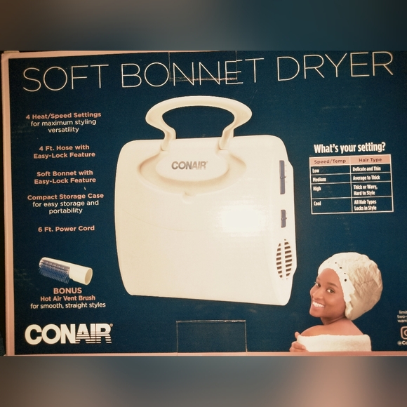 Conair Other - NWT Conair Bonnet Hair Dryer, Soft Portable Bonnet Style with detachable brush